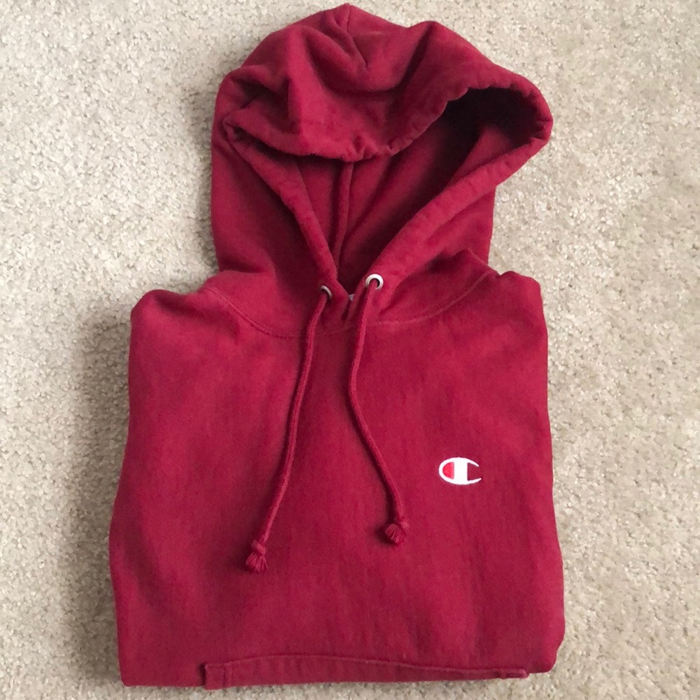 Dark red/maroon champion hoodie